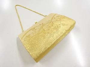 リサイクル　金糸萩・菊模様織り出し和装バッグ